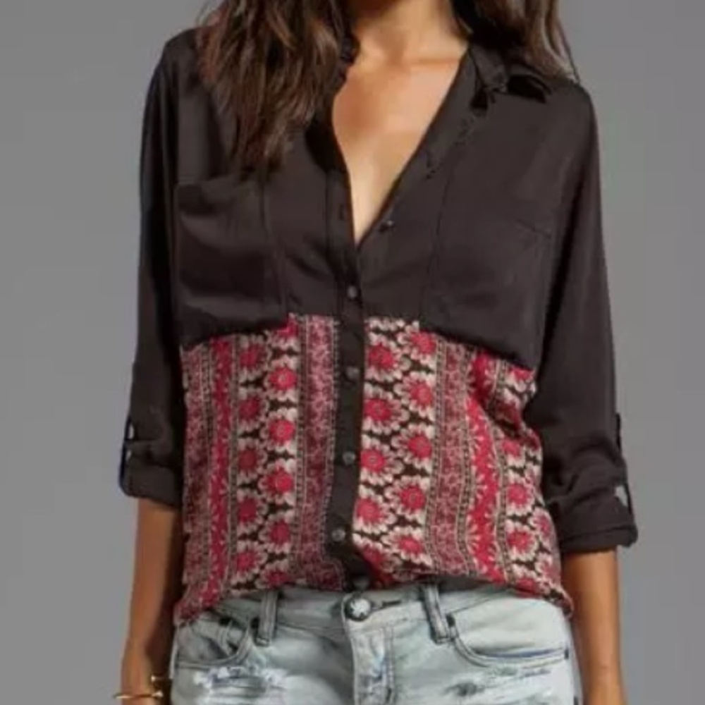 Free People Welcome To The Jungle Blouse XS